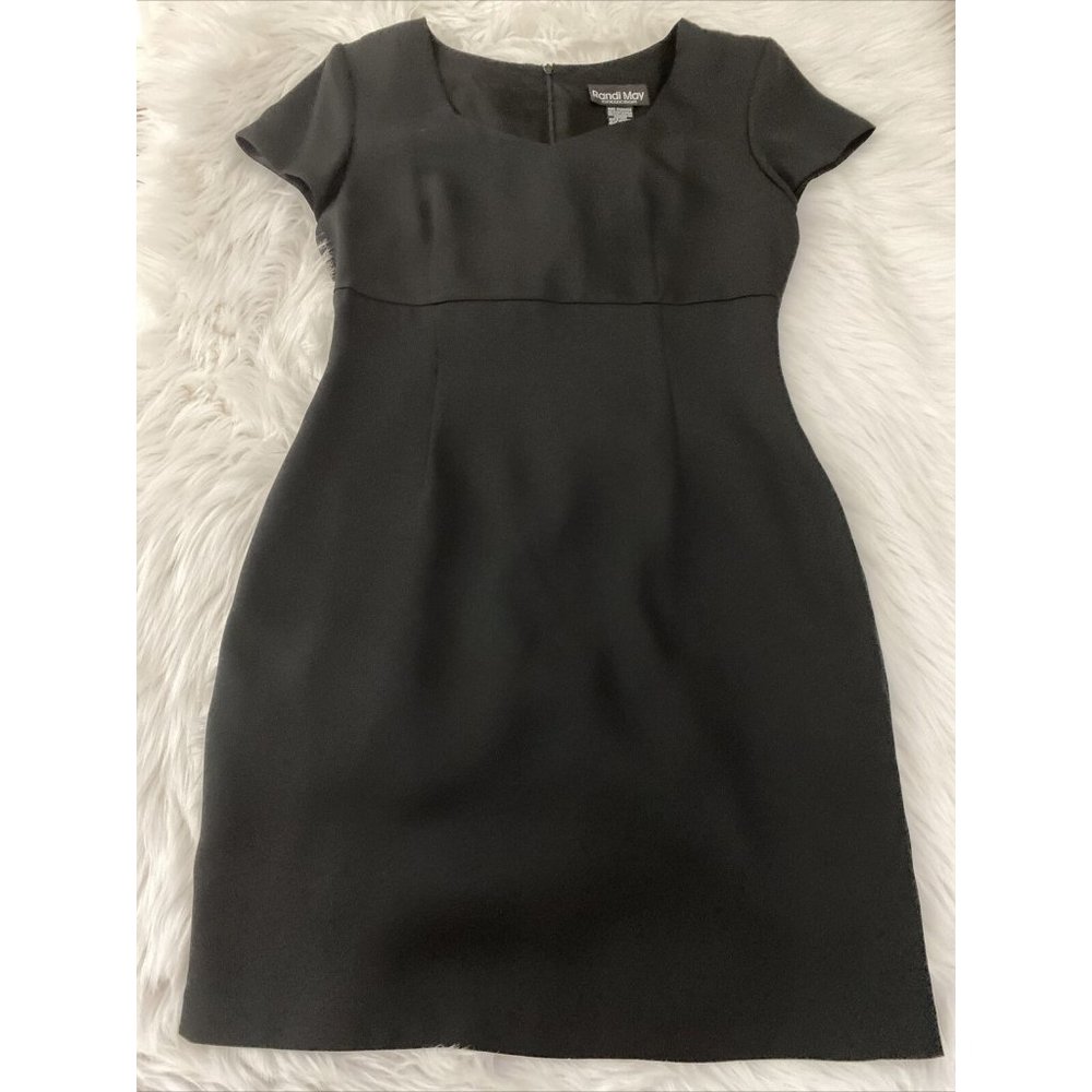 Randi May Collection womens little black dress size 8 lined vintage fitted EUC